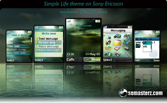 Simple Life - Тема для Sony Ericsson 176x220 Simple Life - Тема для Sony Ericsson 176x220