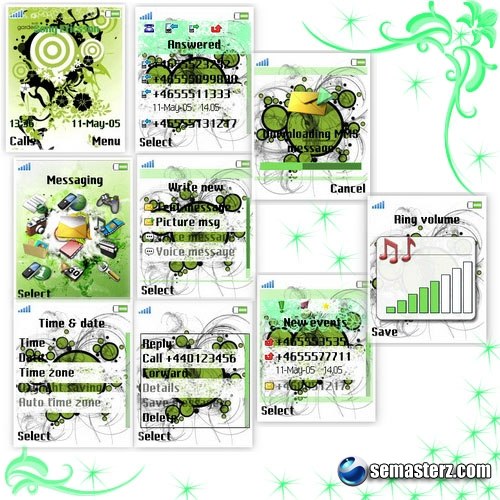 Тема для Sony Ericsson 176х220 «Салатовая» Тема для Sony Ericsson 176х220 «Салатовая»
