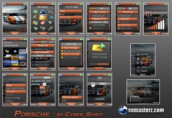PORSCHE - Тема для Sony Ericsson 240x320 PORSCHE - Тема для Sony Ericsson 240x320