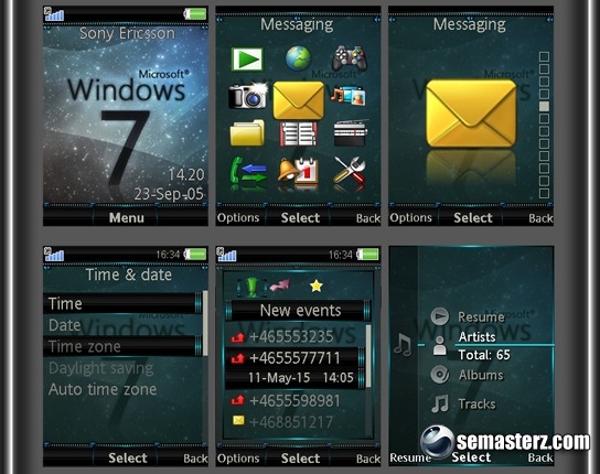 windows 7 BL - Тема для Sony Ericsson 240x320 windows 7 BL - Тема для Sony Ericsson 240x320